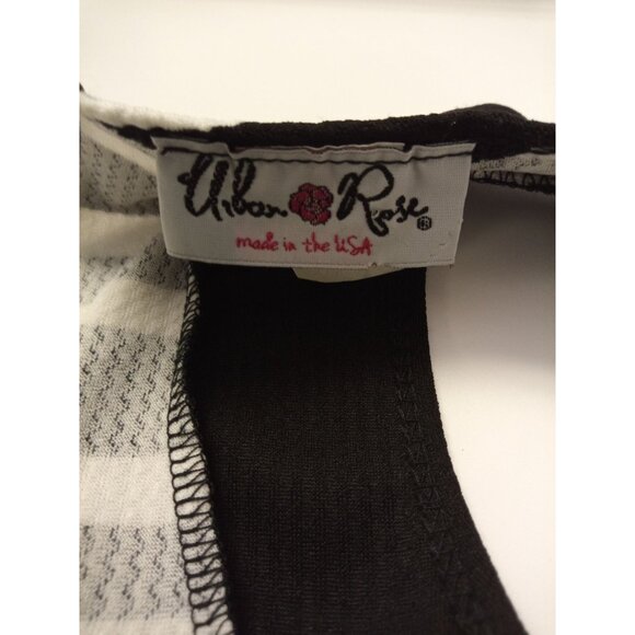 Urban Rose Black White Striped Midi Dress Size Medium - Picture 5 of 6